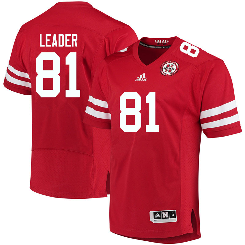 Women #81 Nick Leader Nebraska Cornhuskers College Football Jerseys Sale-Red